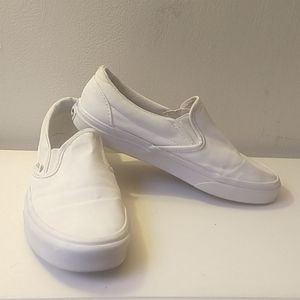 White slip on vans